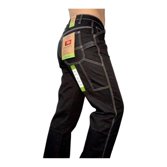 Dickies Denim - Dickies Classic Carpenter Black Contrast Stitch Straight Leg Jeans 13/31 -15/32